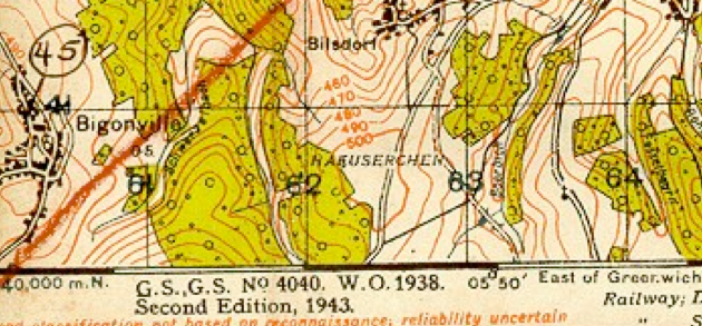 Image: map of northern part of Luxembourg used by 6th Armored Division in 1944